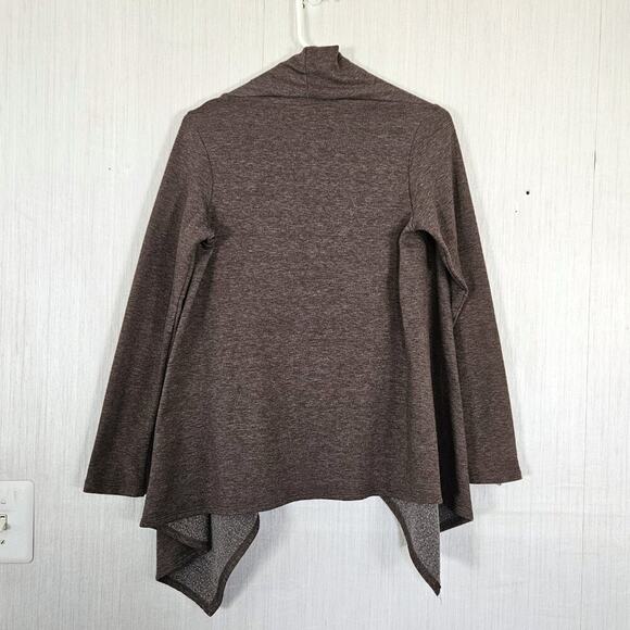 Bobeau Knit Cape Cardigan Wrap Long Sleeve 1 Button - Brown/Gray - Size S - Picture 2 of 6